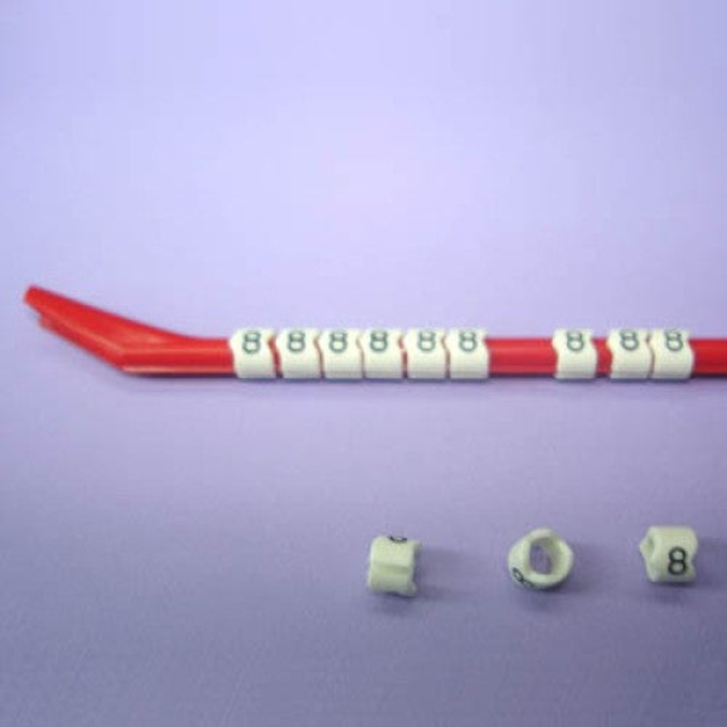 S6-8 – WIRE MARKER SNAP ON 18-16AWG RED LEGEND 8 (30 pcs/pkg)