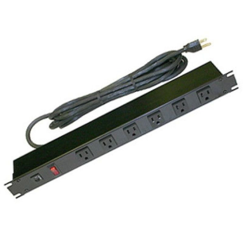 1582H6A1BKRA – POWER BAR 6 O/LET 6FT CORD 19IN RACK MOUNT 1U RA O/LET BLK