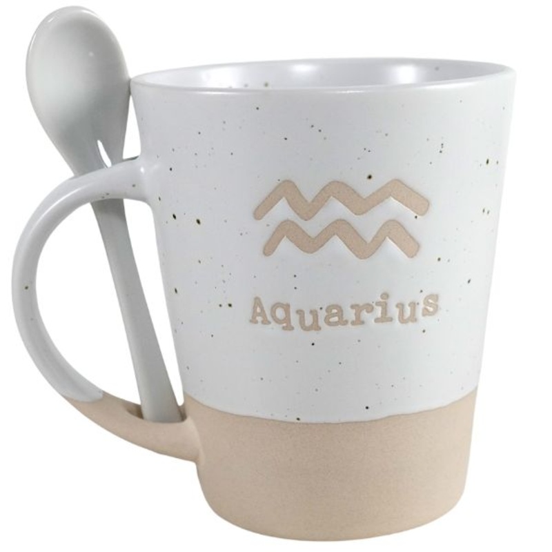V24-241 – ACQUARIUS ZODIAC MUG W/SPOON