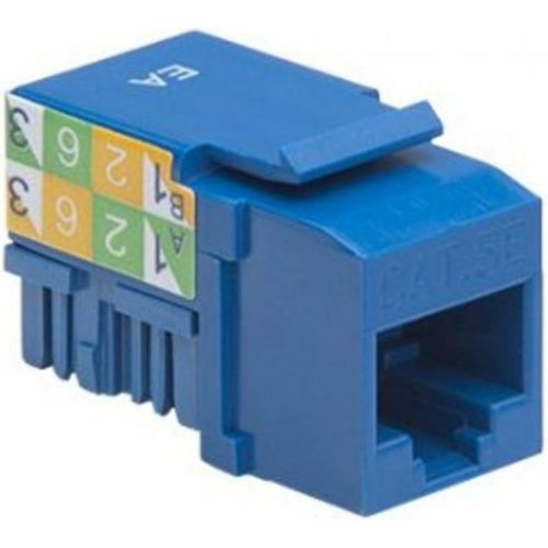 725BL-1 – KEYSTONE JACK CAT5E BLU 110 USE TAH-4759 TOOL FOR PUNCHING 8PINS