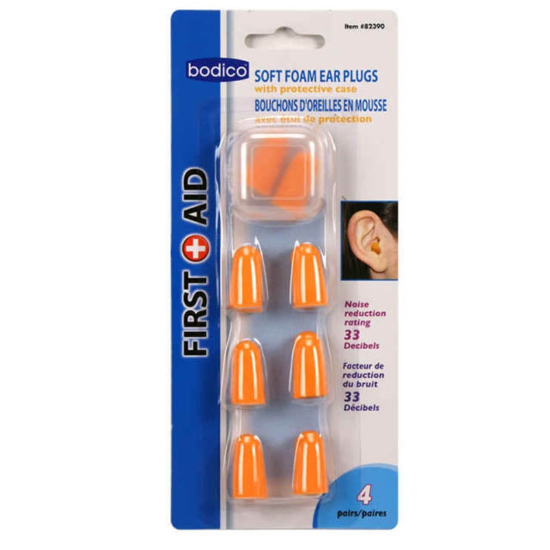 82390 – EAR PLUGS FOAM ORANGE 4-PAIR/BAG W/CASE (4 pcs/pkg)