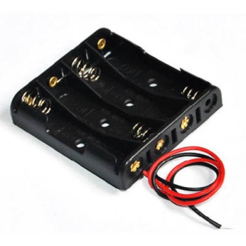 BFH-4652 – BATTERY HOLDER AAX4 PLASTIC WITH WIRES