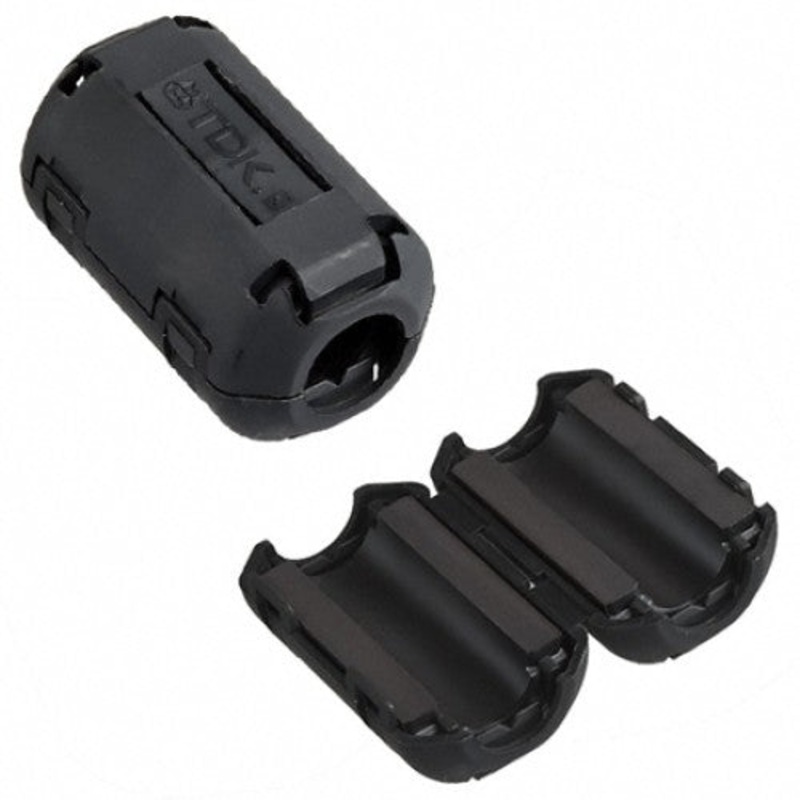 JBN-1081 – FERRITE CORE EMI SUPP 6MM ID 29MM LONG BLK CLIPON FOR CABLE