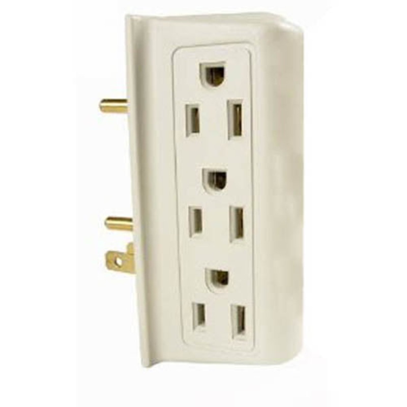 MRUL020 – WALL TAP 6-OUTLET 15A 125V 1875W WITH SIDE ENTRY OUTLETS