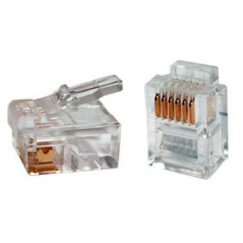 PH114-6 – MODULAR PLUG 6P6C STD FLAT  (10 pcs/pkg)