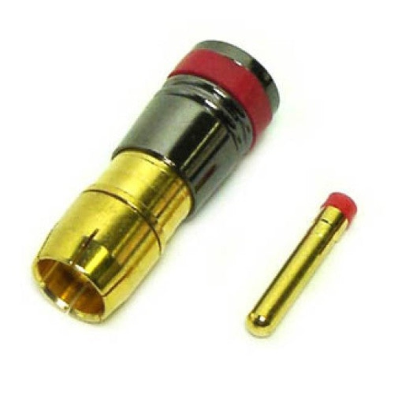 PRO-509R/6 RED – RCA PLUG SNAP & SEAL RED GOLD