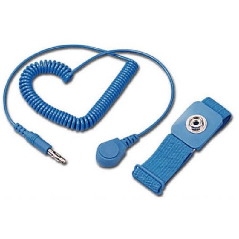 MAS-09 – ANTISTATIC WRIST STRAP 10FT BLUE STRAP W/ALLIGATOR CLIP