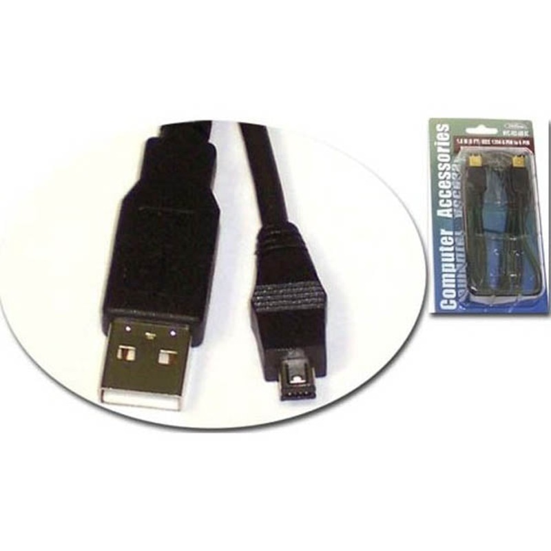 USBAB6-M4 – USB CABLE A MALE TO MINI B MALE 5.9FT BLACK
