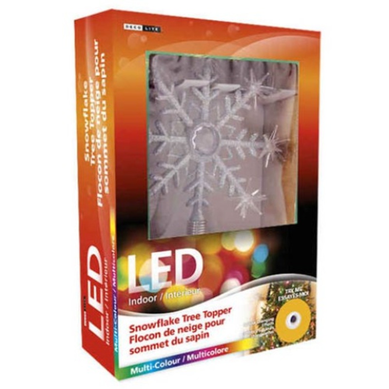 40143 – LED SNOWFLAKE TREE TOPPER MULTI COLOUR NEEDS 2 AA BATTERIES