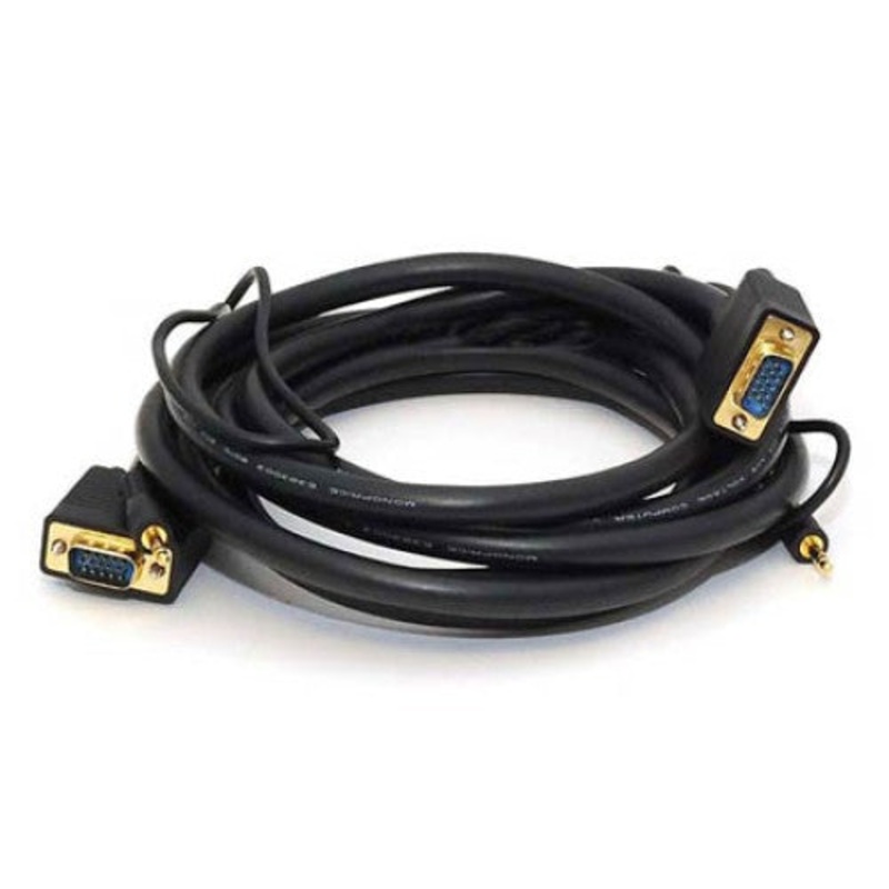 559 – VGA M/M W/AUDIO CABLE 25FT IN-WALL BLACK GOLD PLATED