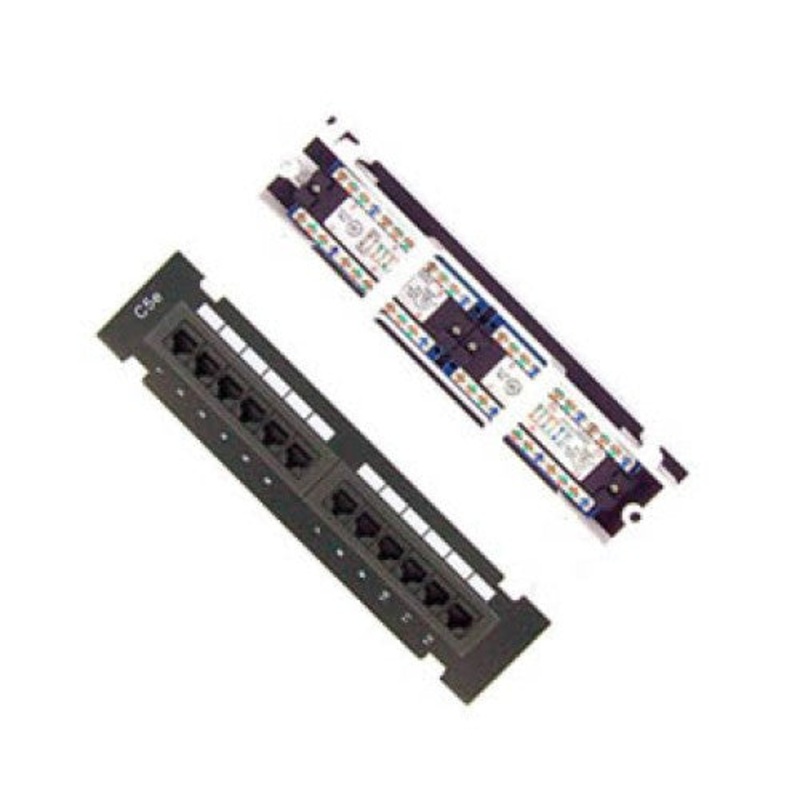 JP12PL5E – PATCH PANEL 12PORT CAT5E BLK 10INCH WITH BRACKET