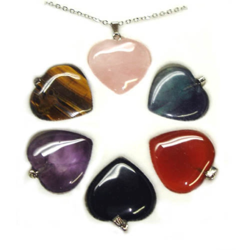 JP6H – GEMSTONE HEART PENDANT SET