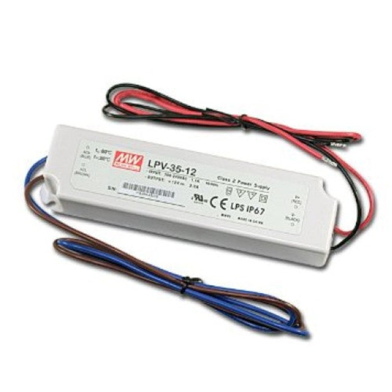 LPV-35-12 – LED PSU 12VDC 3A 35W WATERPROOF IP:100-240VAC LED DRIVER