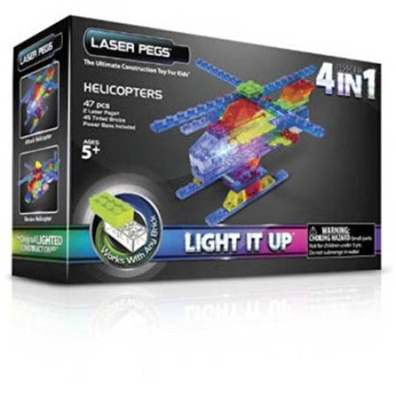 MPS400B – LASER PEGS HELICOPTOR 4 IN 1 45PCS 3XLR44 BATTERIES INCLUDED
