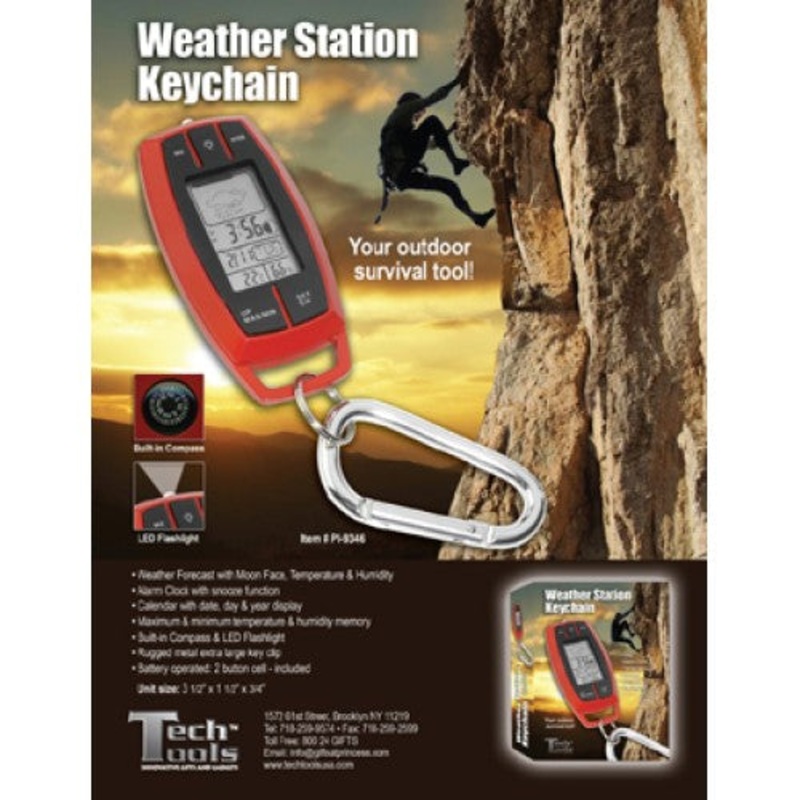 PI-9346 – CLOCK ALARM WITH TEMPERATURE COMPASS AND KEYCHAIN