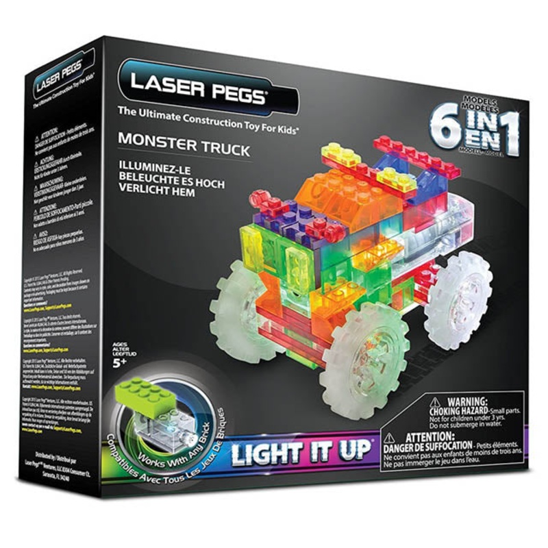 ZD110B – LASER PEGS MONSTER TRUCK 6 IN 1 66PCS 3XLR44 BATTERIES INCLUDED