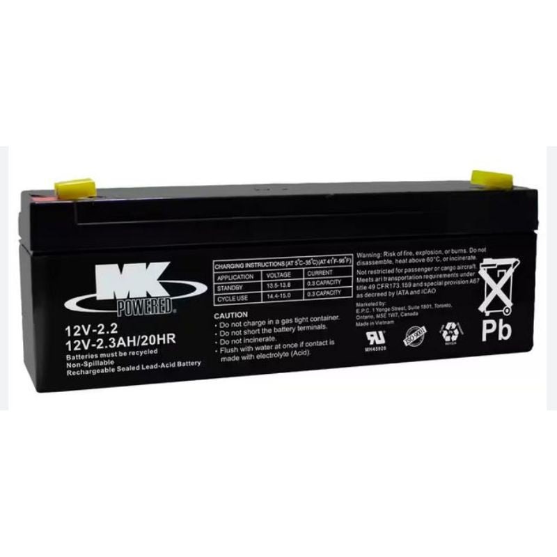 12V-2.3AH – BATTERY LEAD ACID 12V 2.3AH 0.187IN QT 7X1.4X2.35IN(LXWXH)