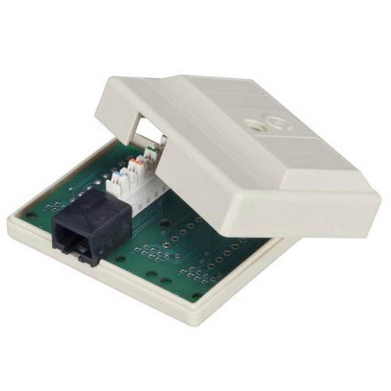 38778 – BASEBOARD MOD JACK 8P8C SINGLE BEIGE T568B 110