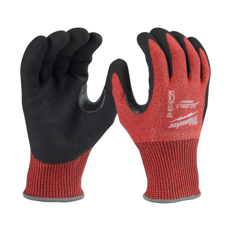 48-22-8947B – GLOVES NITRILE DIPPED LARGE LEVEL4 CUT RESISTANT RED