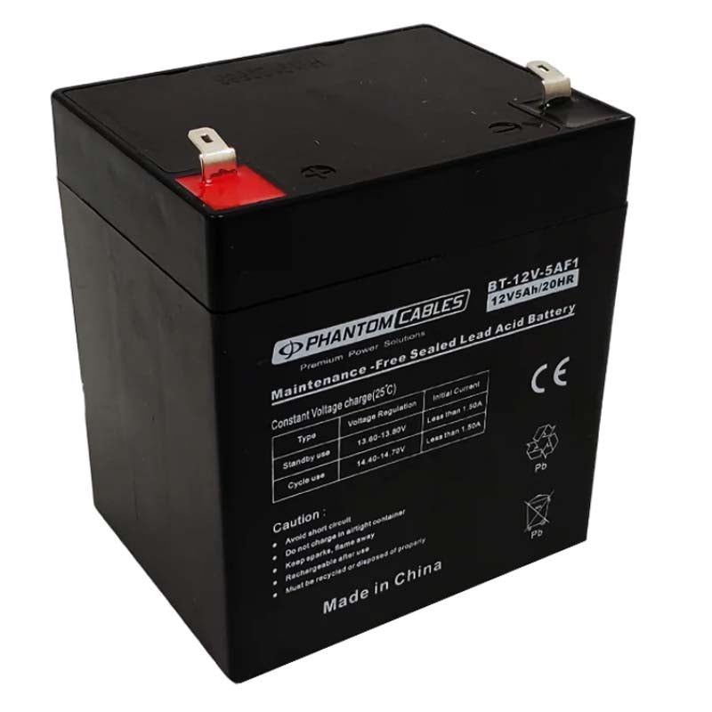 BT-12V-5AF1 – BATTERY LEAD ACID 12V 5AH .187QT 3.5X2.75X3.97IN (90X70X101MM)