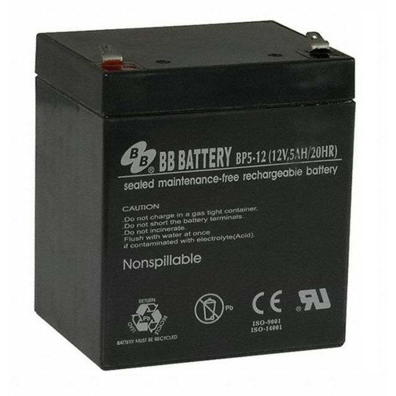 TOTP12-5 – BATTERY LEAD ACID 12V 5AH QTAB 3.54X2.75X3.94IN(LXWXH)