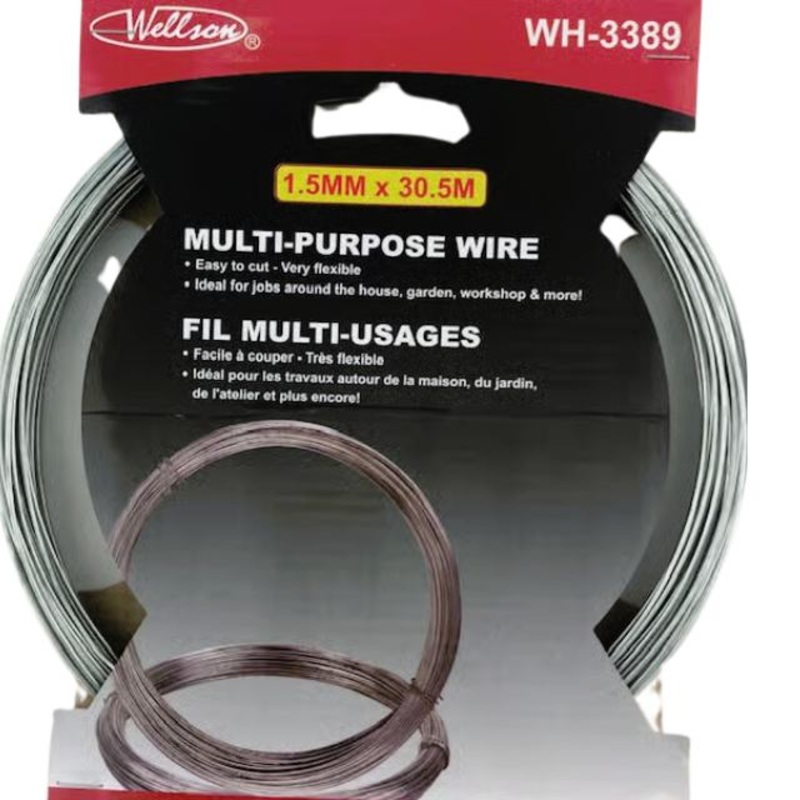 WHH-3389 – STEEL WIRE 1.5MM DIA 30.5METER LONG MULTI-PURPOSE FLEXIBLE