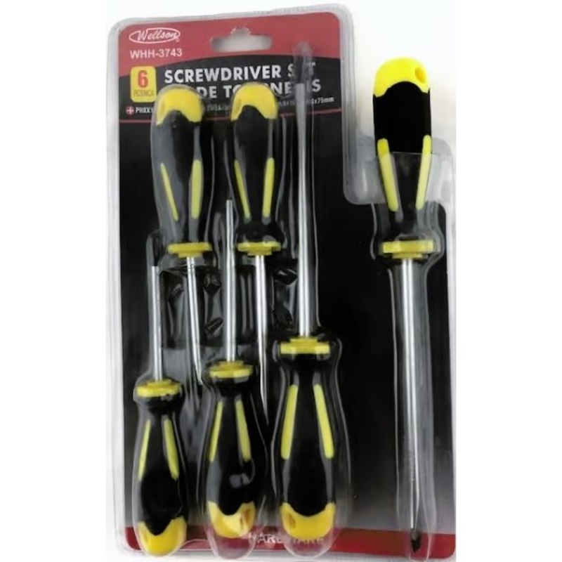 WHH-3743 – SCREWDRIVER SET PHILIS/SLOT 6PCS