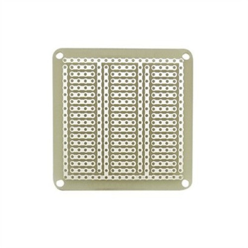 880-580202 – PCB ETCHED SS 2.1X2.1IN 4 HOLE CONNECTED POWER BUS 0.1IN PITCH