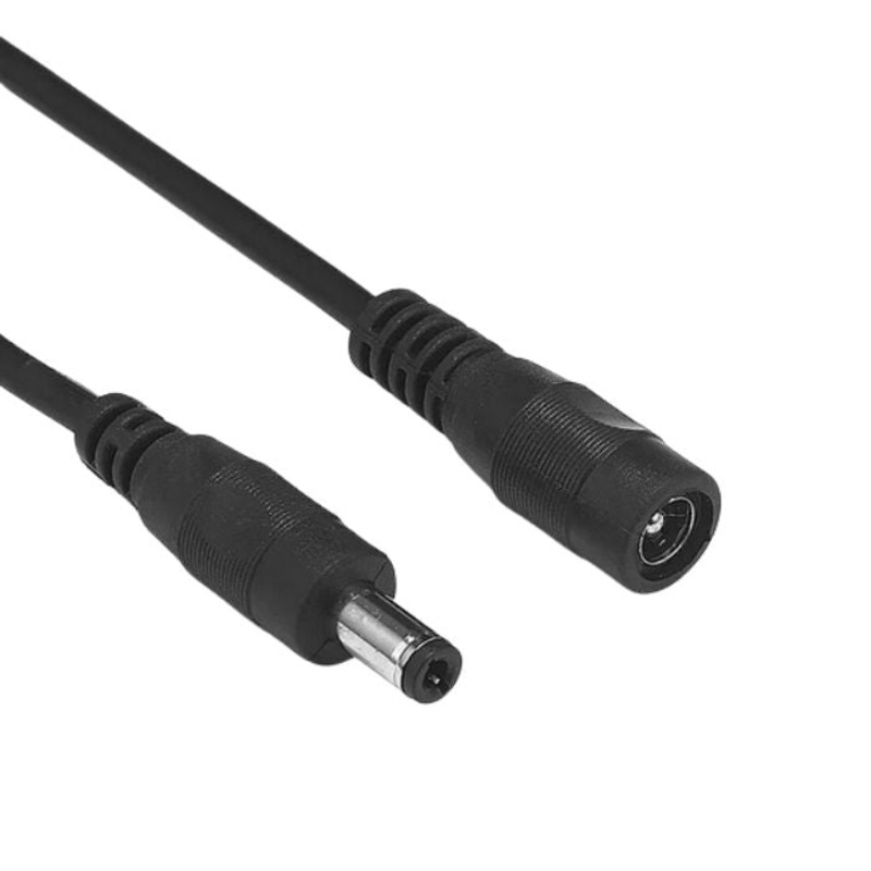GAM-5505B – DC POWER CABLE ASSY 2.1MM PL TO JK 5FT EXTENSION CABLE BLACK