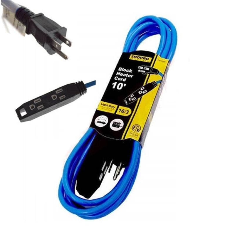 P011000 – EXTENSION CORD 3/16 10FT SJTW BLUE 13A 125V 1625W 3 OUTLETS