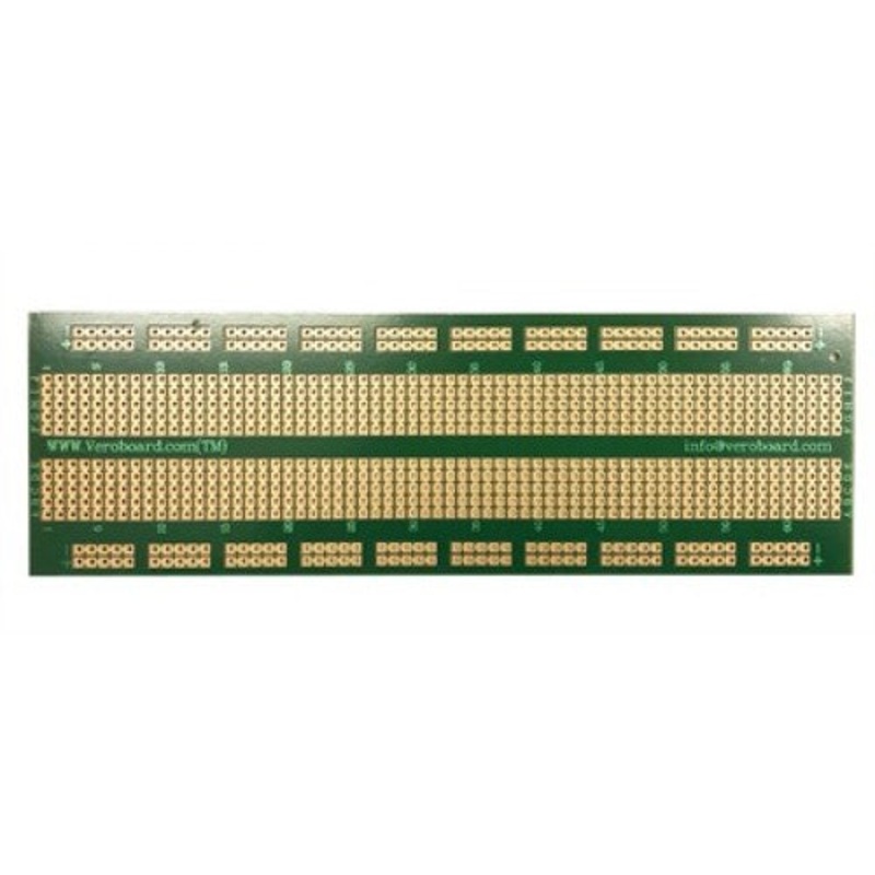PC-840B – PCB BREADBOARD ETCHED SS 2X7IN 5 PAD HOLE POWER BUS 0.1IN PITCH
