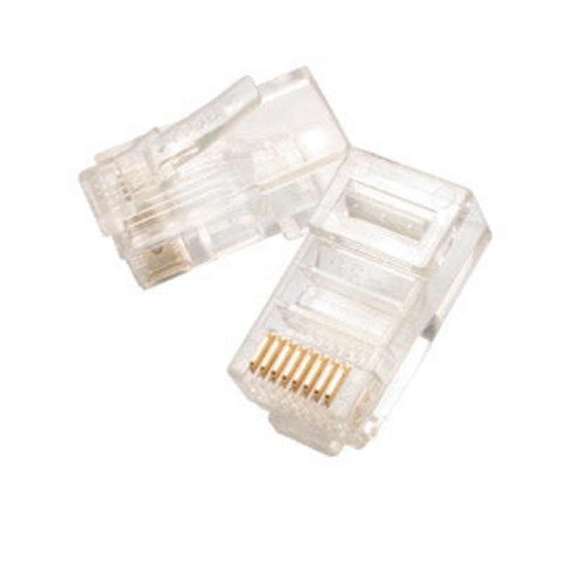 RJE-8803RE013GF – MODULAR PLUG 8P8C STR CAT5E RND  (100 pcs/pkg)