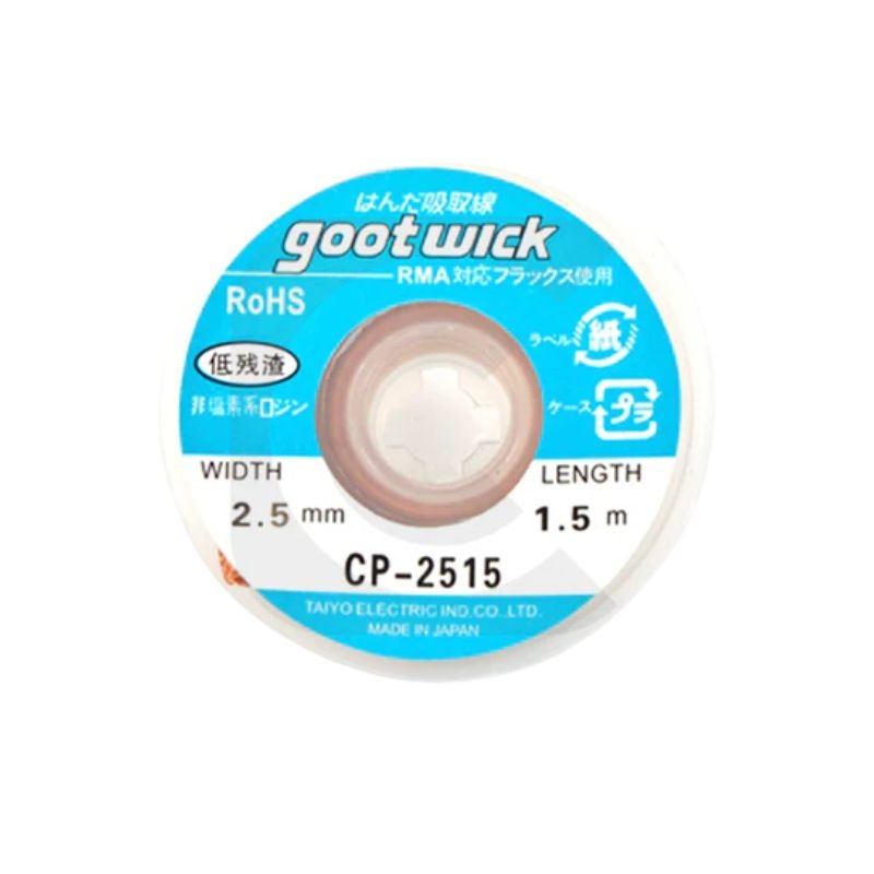 SOLDW-002515 – SOLDER WICK #4 BLUE 5FT 2.5MM WITH RMA FLUX
