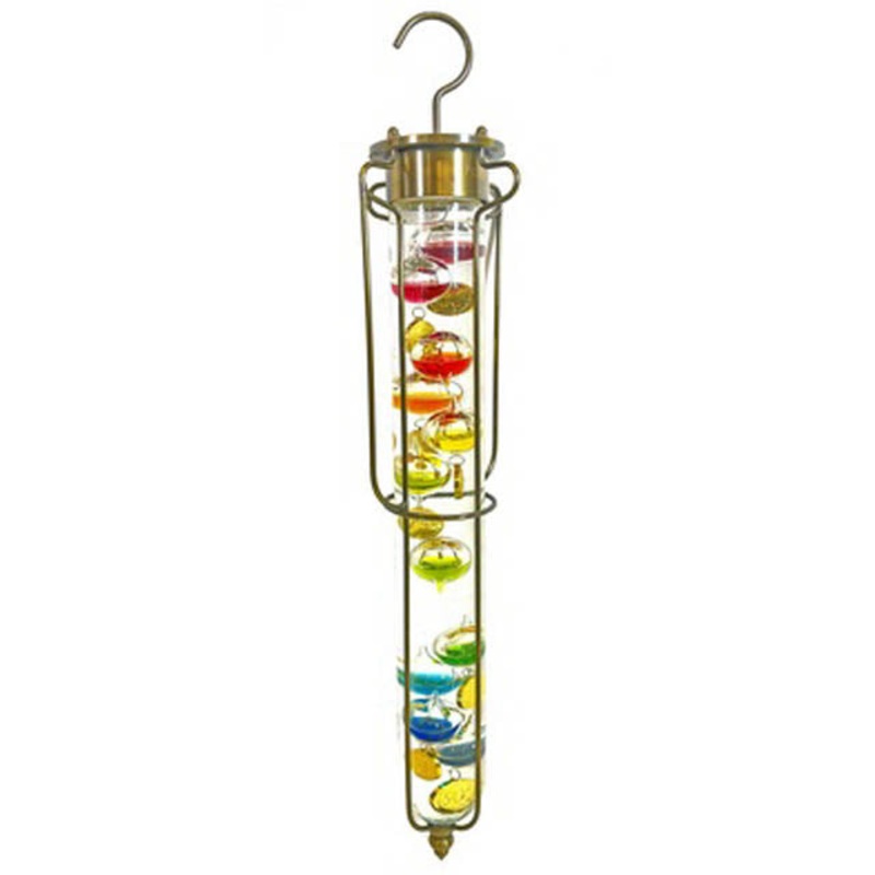 10135 – GALILEO THERMOMETER-17.5IN TALL WITH 11 FLOATING SPHERES