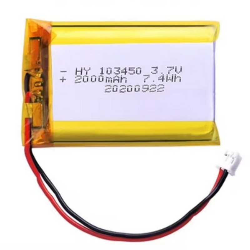 103450 – BATTERY LIPO 3.7V 2000MAH JST2.0 2PIN CONNECTOR 50X33X9.8MM(LXWXH