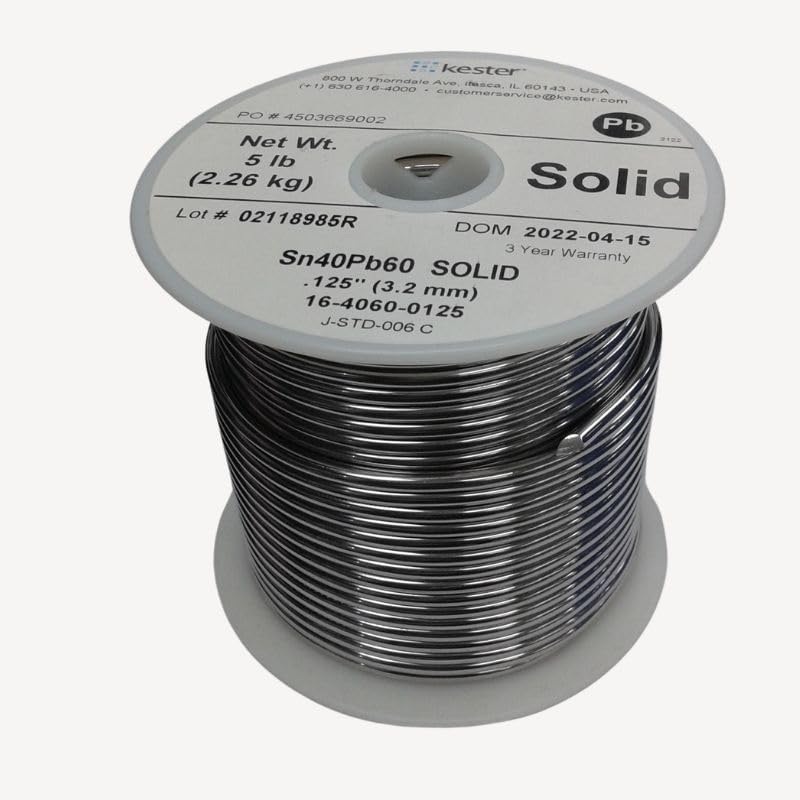 16-4060-0125 – SOLDER WIRE 40/60 SOLID 5LB 3MM 0.125IN DIAMETER SN40PB60