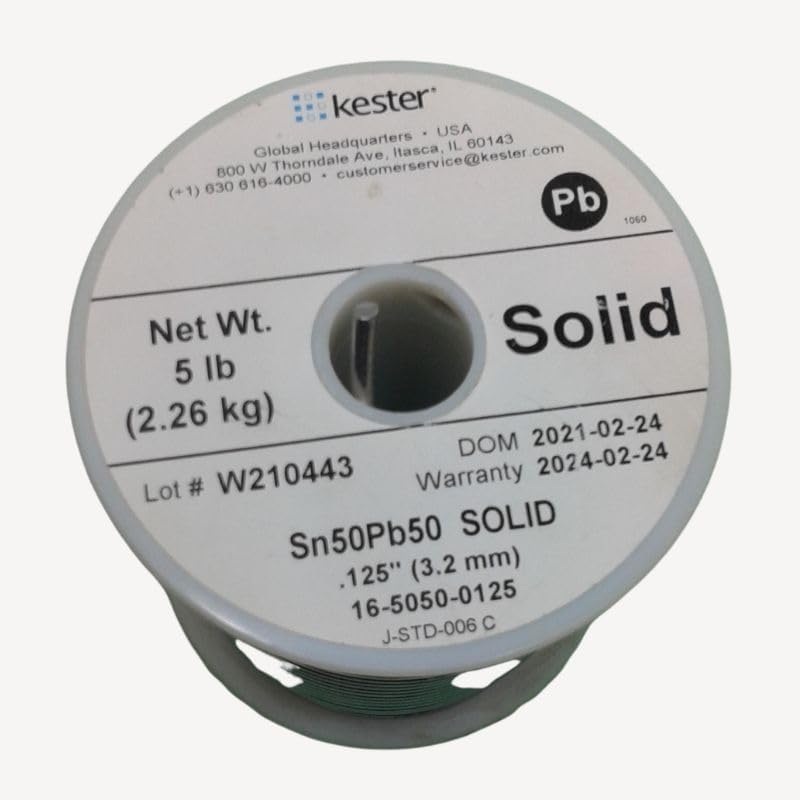 16-5050-0125 – SOLDER WIRE 50/50 SOLID 5LB 3MM 0.125IN DIAMETER SN50PB50