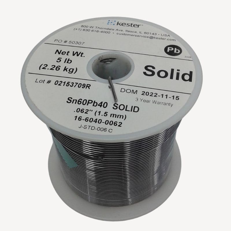 16-6040-0062 – SOLDER WIRE 60/40 SOLID 5LB 1.57 MM 0.062IN DIAMETER SN60PB40