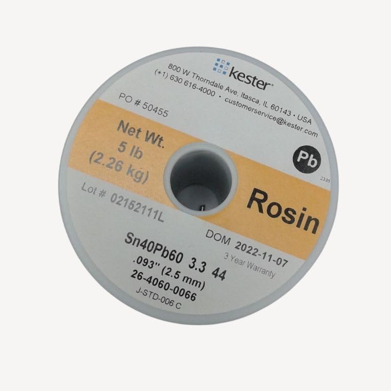 26-4060-0066 – SOLDER WIRE 40/60 REGULAR 5LB 2.5MM 0.093IN DIA SN40PB60 RA