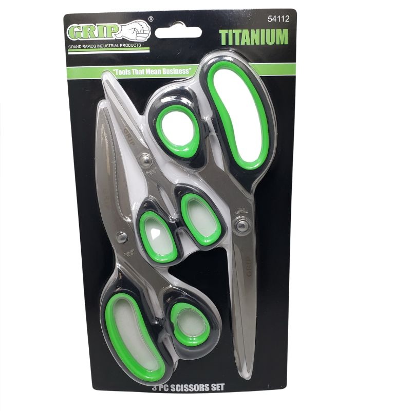 54112 – SCISSORS GENERAL PURPOSE 3PCS/PK TITANIUM