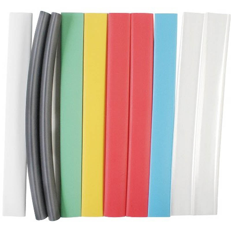 HS-ASST-8 – TUBING HST 3/8IN X 6IN ASSORTED COLORS 10PCS/PACK SHRINK 2:1