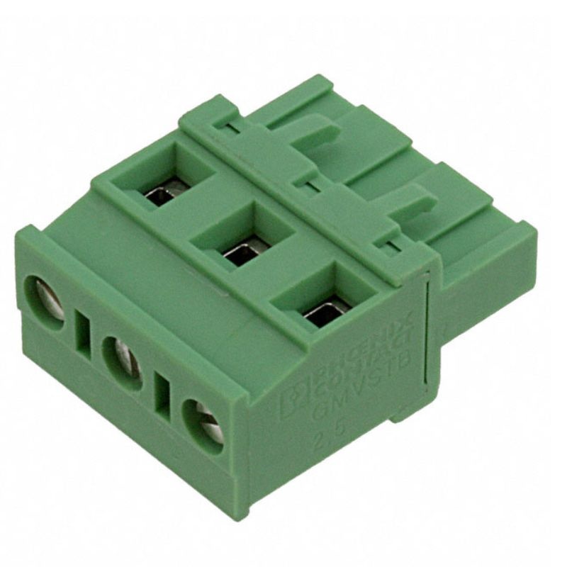1737712 – TERM BLOCK 3P CLAMP ST 7.5MM FEM PLUGGABLE GRN
