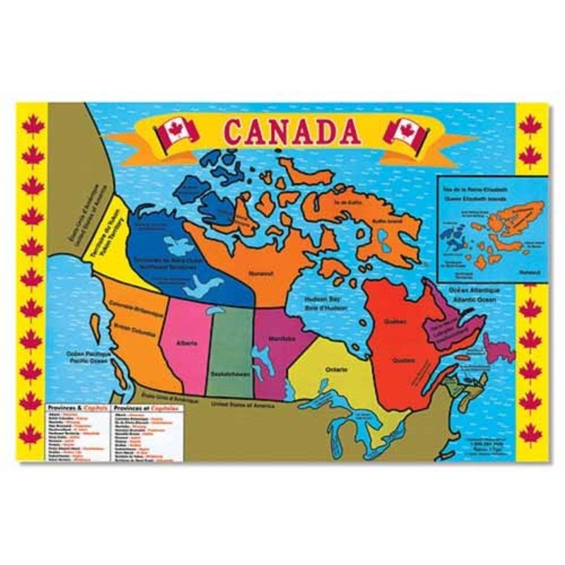 4416 – CANADA MAP FLOOR PUZZLE -AGES 3+ 24INX36IN WHEN ASSEMBLED