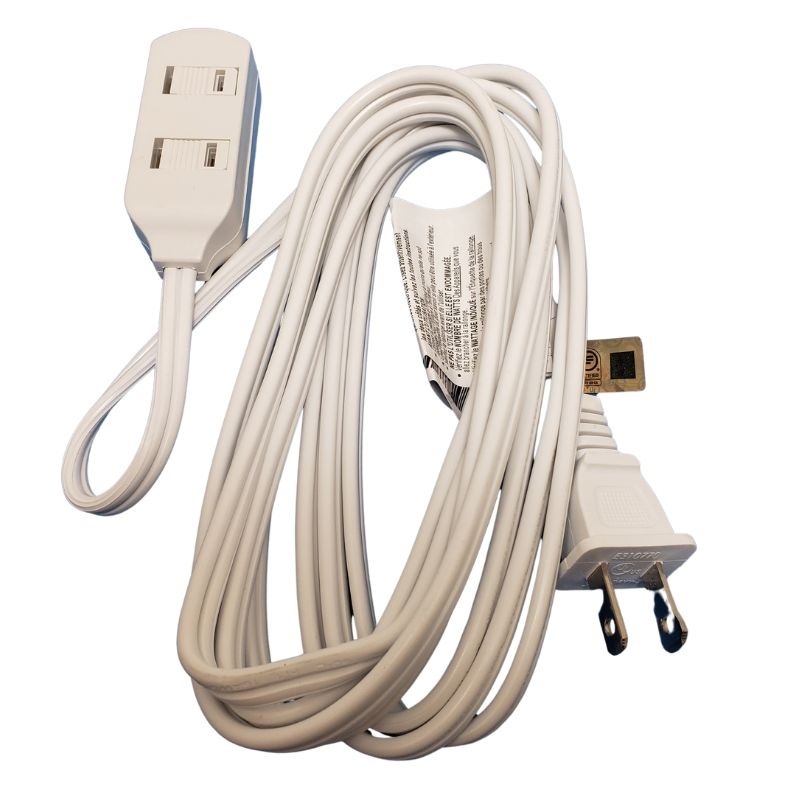 58116 – EXTENSION CORD 2/16 9FT WHT 3 OUTLET SPT-2 13A 125V (12 pcs/pkg)