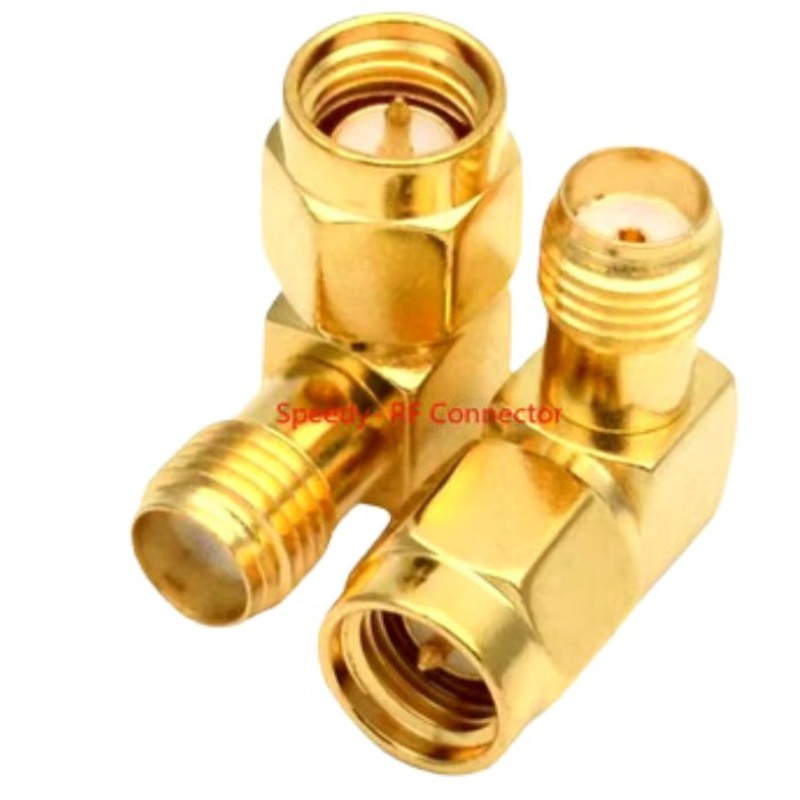GEB-103 – SMA ADAPTER PLUG-JACK RIGHT ANGLE 90 DEGREES MALE TO FEM