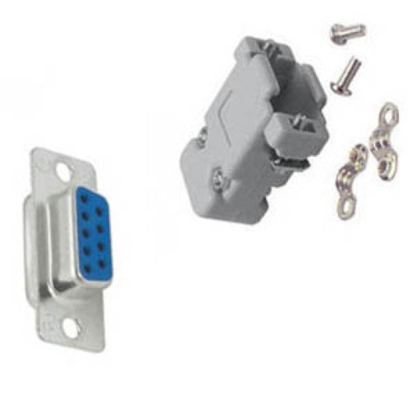 Z-4450 – DB9F SOL TIN W/PLASTIC HOOD GRAY