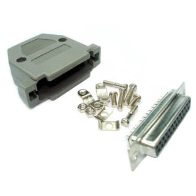 Z-4470 – DB25F SOL TIN W/PLASTIC HOOD GREY