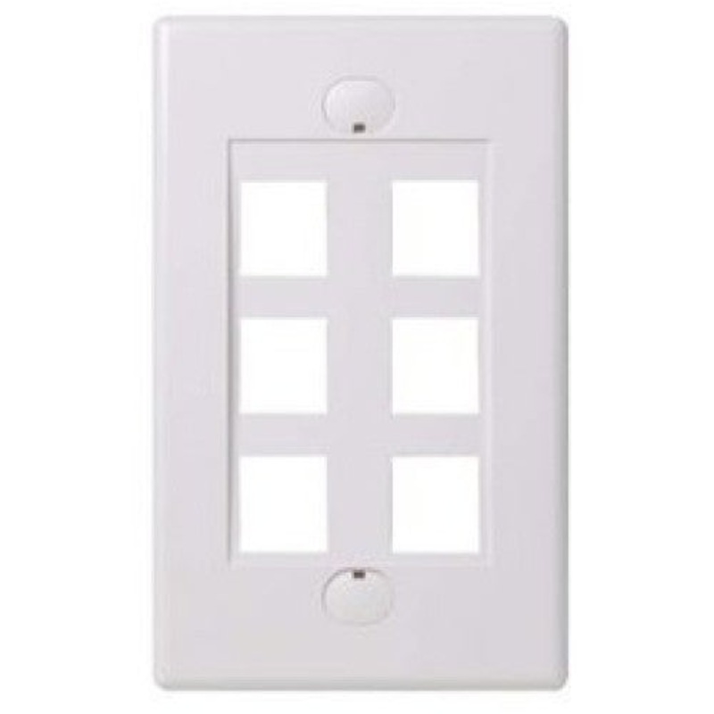 J317A-V6 WH – WALL PLATE 6PORT WHITE DESIGN
