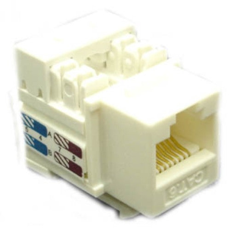 KJ8-B-C6-WHITE – KEYSTONE JACK CAT6 WHT 110
