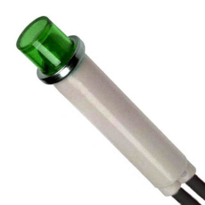 11-385 – INDICATOR 12V LED 9MM GRN PRESS FIT WITH WIRE